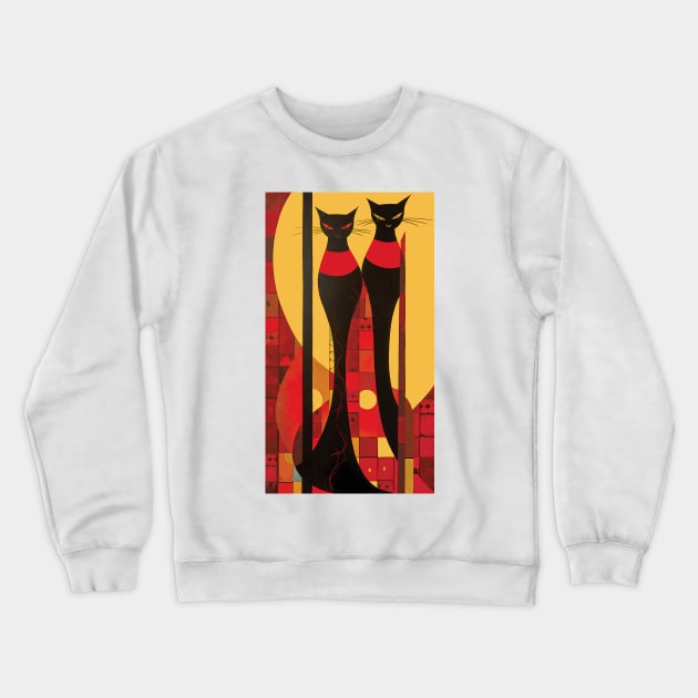 The Cats Of The Red City Crewneck Sweatshirt by TooplesArt